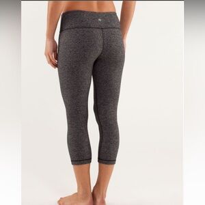 Lululemon Wunder Under Crop Herringbone Bone Size 12